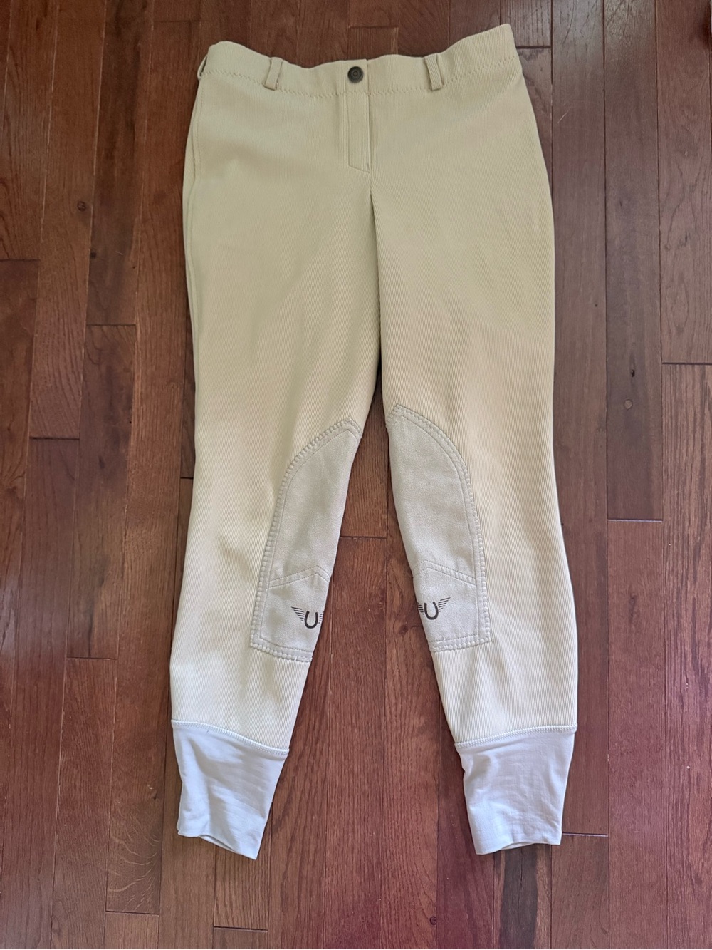 Tuffrider Beige Riding Breeches with Knee Patch